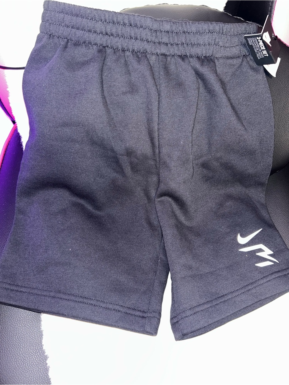 Nike Boys Black Athletic Shorts with White Swoosh